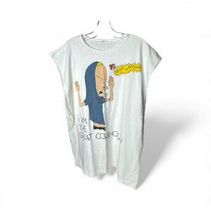 Vtg 1995 Beavis And Butthead Rare Cornholio T Shirt L MTV 90s Double Stitch